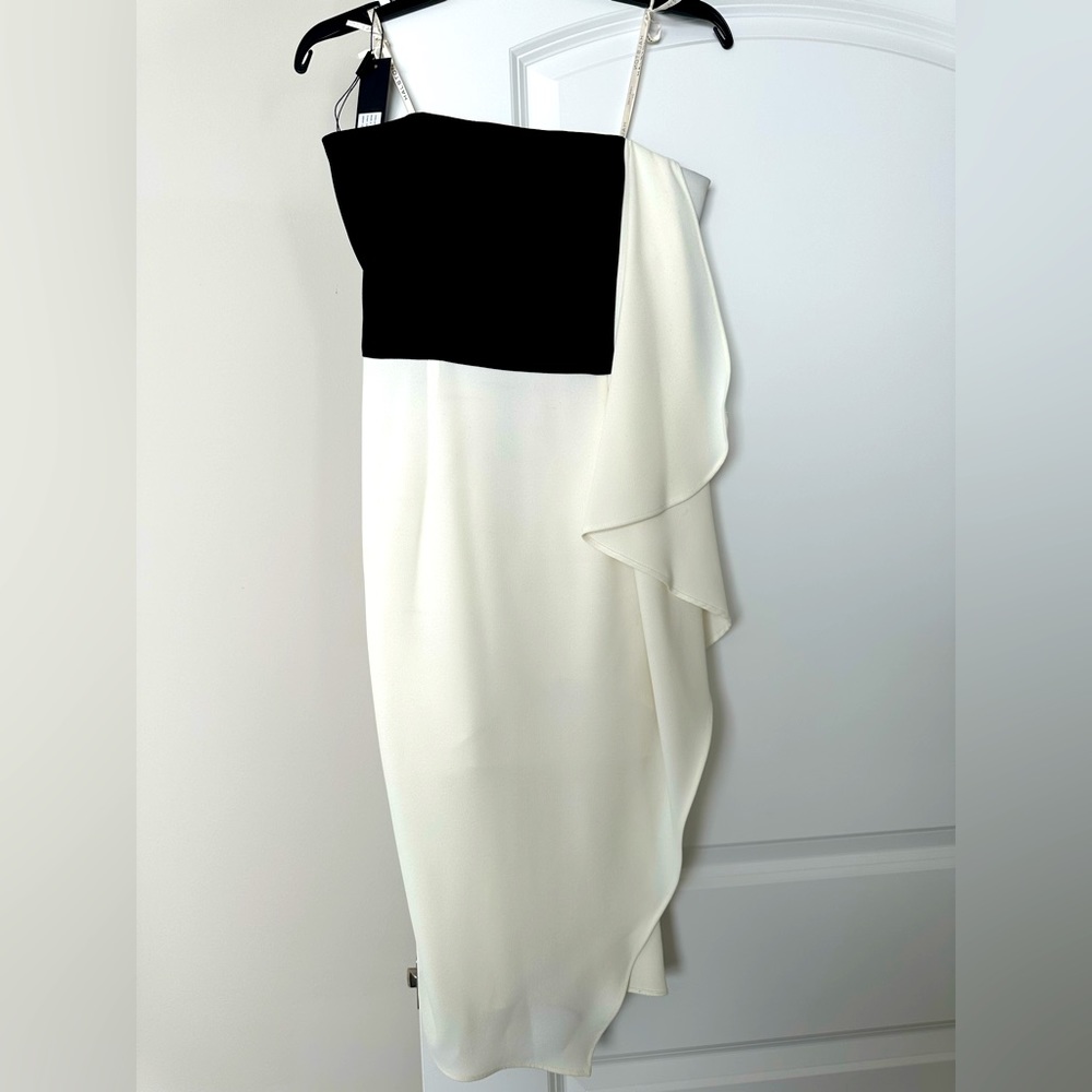 Halston Heritage Black and White Cocktail Dress